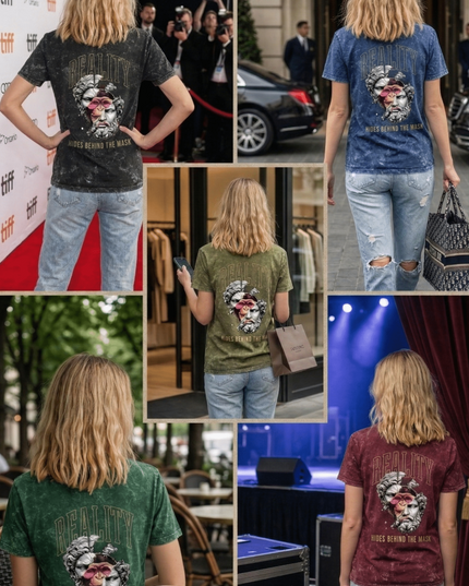 Monkey Mix : Acid Washed Oversized T-Shirt | 100% Heavyweight Cotton | Relaxed Fit Unisex Tee - Peepri