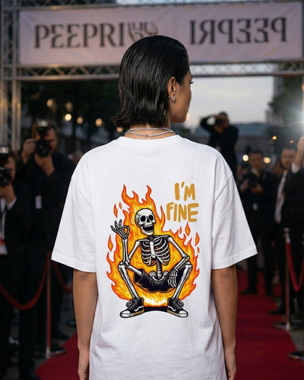 I'M Fine : Printed Oversized T-Shirt