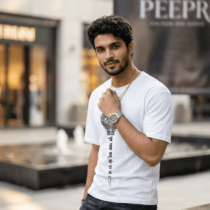 Lord Hanuman Gada : Printed Oversized T-Shirt - Peepri