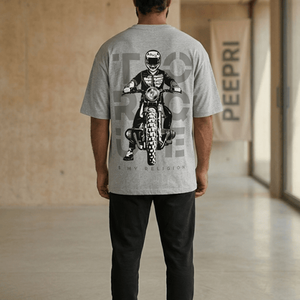 Bike Love Torque : Printed Oversized T-Shirt - Peepri