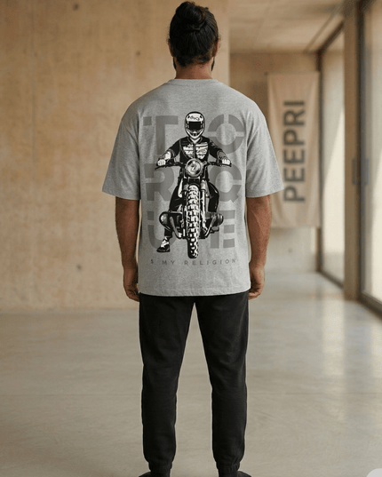 Bike Love Torque : Printed Oversized T-Shirt - Peepri