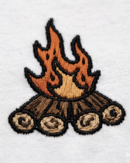 Camp Fire Logo : Thread Embroidery Oversized T-Shirt