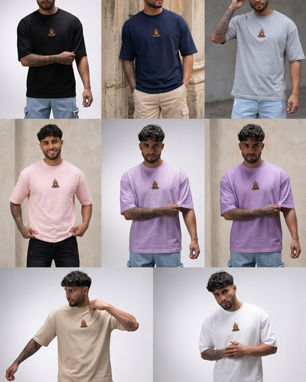 Camp Fire Logo : Thread Embroidery Oversized T-Shirt