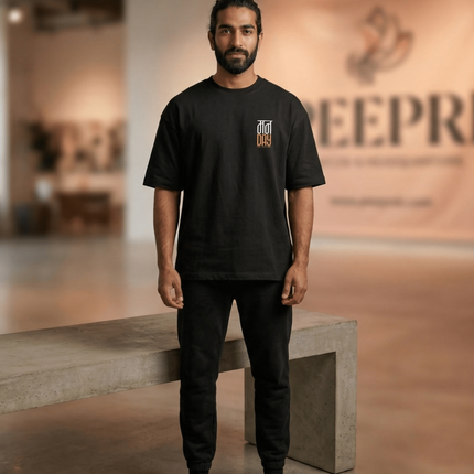 Monday : Graphic Oversized T-Shirt – White | 100% Cotton | Relaxed Fit Unisex Tee - Peepri