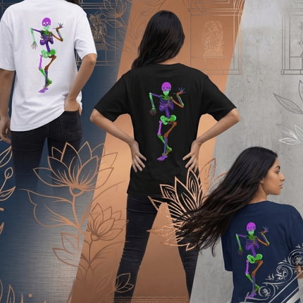 Ghost Dancing : Graphic Oversized T-Shirt – White | 100% Cotton | Relaxed Fit Unisex Tee - Peepri