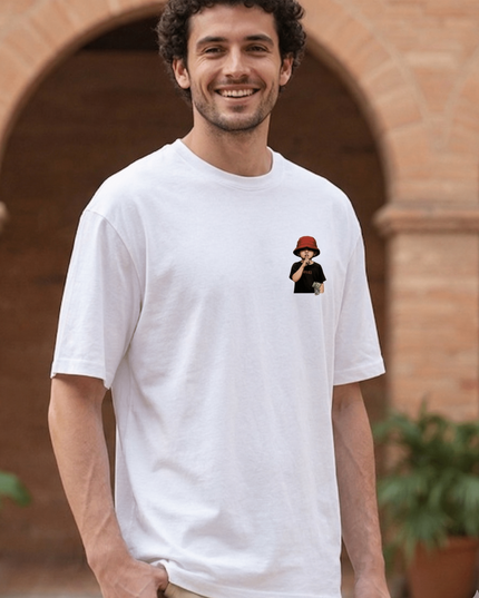 Silence : Graphic Oversized T-Shirt – White | 100% Cotton | Relaxed Fit Unisex Tee - Peepri
