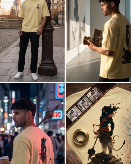 Lord Hanuman : Printed Oversized T-Shirt