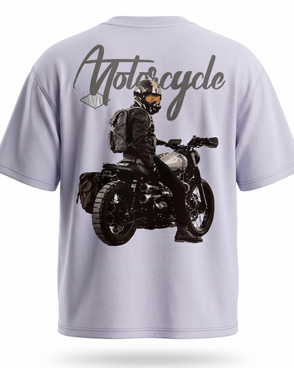 Never Give up - Bike Lover : Printed Oversized T-Shirt