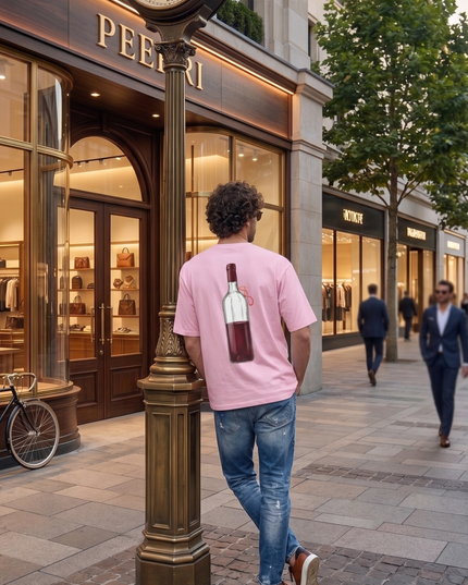 Red Wine : Printed Oversized T-Shirt