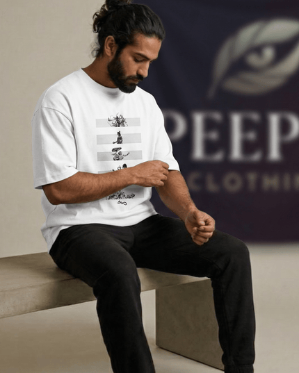 Mahabharat : Printed Oversized T-Shirt - Peepri