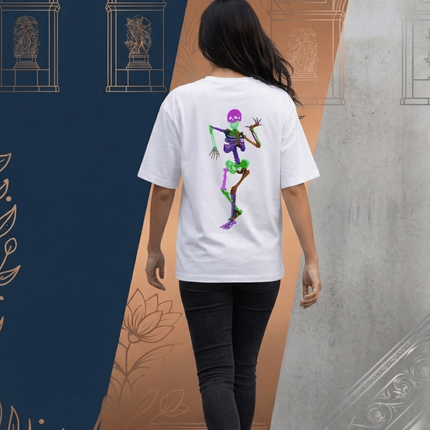 Ghost Dancing : Graphic Oversized T-Shirt – White | 100% Cotton | Relaxed Fit Unisex Tee - Peepri