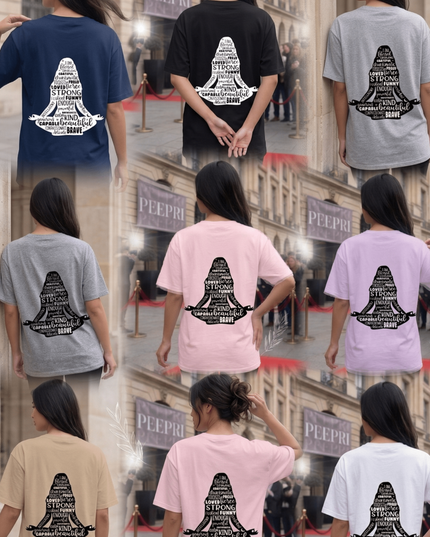 Girl Meditation : Graphic Oversized T-Shirt – White | 100% Cotton | Relaxed Fit Unisex Tee - Peepri