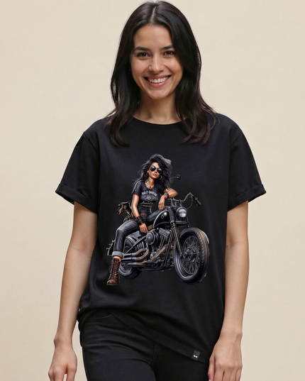 Girl Bike lover : Printed Oversized T-Shirt