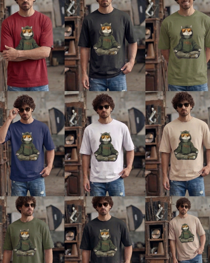 Cat Merchandise :  Printed Oversized T-Shirt
