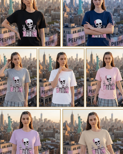 Victory Ghost : Graphic Oversized T-Shirt – White | 100% Cotton | Relaxed Fit Unisex Tee - Peepri
