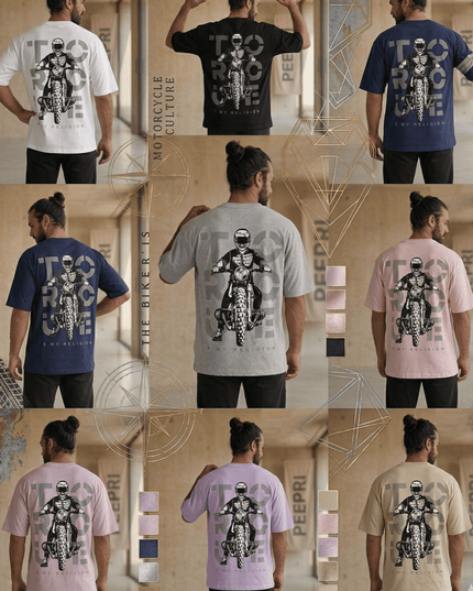 Bike Love Torque : Printed Oversized T-Shirt - Peepri