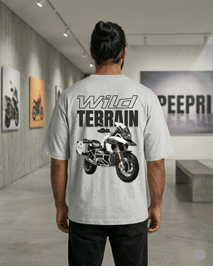 Bike Love Wild Terrain : Printed Oversized T-Shirt - Peepri