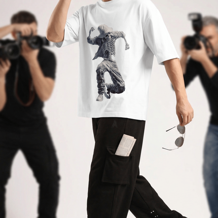 Michael Jackson : Graphic Oversized T-Shirt – White | 100% Cotton | Relaxed Fit Unisex Tee - Peepri
