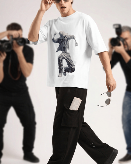 Michael Jackson : Graphic Oversized T-Shirt – White | 100% Cotton | Relaxed Fit Unisex Tee - Peepri