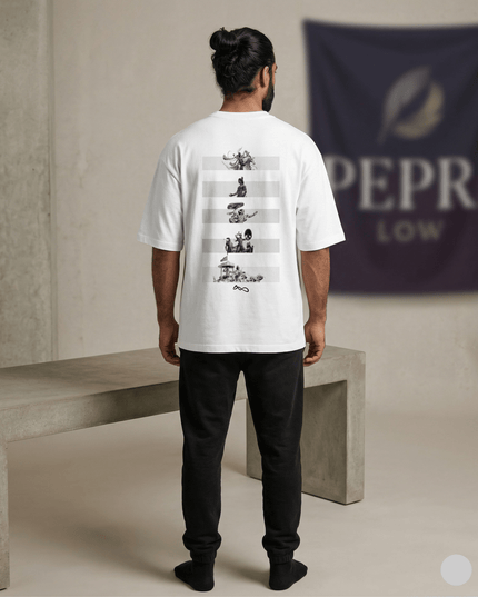 Mahabharat : Printed Oversized T-Shirt - Peepri
