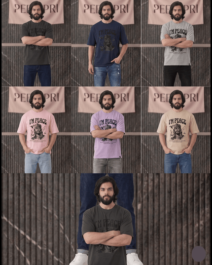 I am Peace : Printed Oversized T-Shirt - Peepri