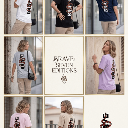 Brave Graphic Oversized T-Shirt – White | 100% Cotton | Relaxed Fit Unisex Tee - Peepri