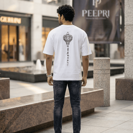 Lord Hanuman Gada : Printed Oversized T-Shirt - Peepri