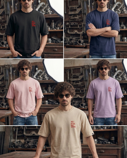 No Risk No Story :  Printed Oversized T-Shirt