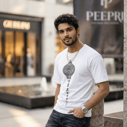 Lord Hanuman Gada : Printed Oversized T-Shirt - Peepri