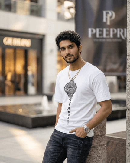 Lord Hanuman Gada : Printed Oversized T-Shirt - Peepri