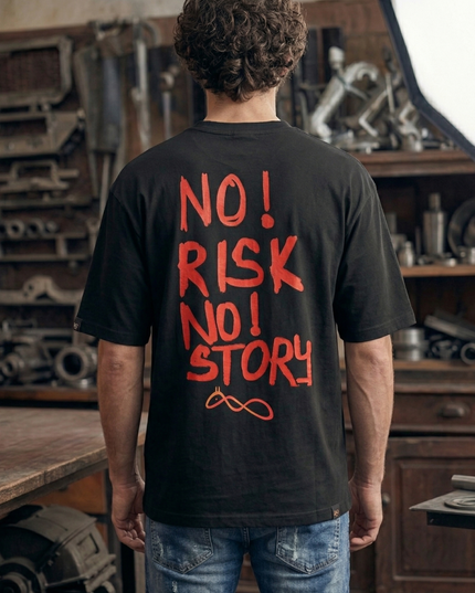 No Risk No Story :  Printed Oversized T-Shirt