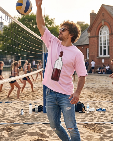 Red Wine : Printed Oversized T-Shirt