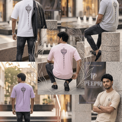 Lord Hanuman Gada : Printed Oversized T-Shirt - Peepri