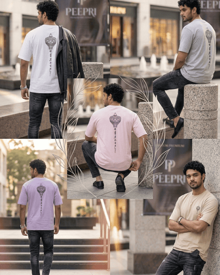 Lord Hanuman Gada : Printed Oversized T-Shirt - Peepri
