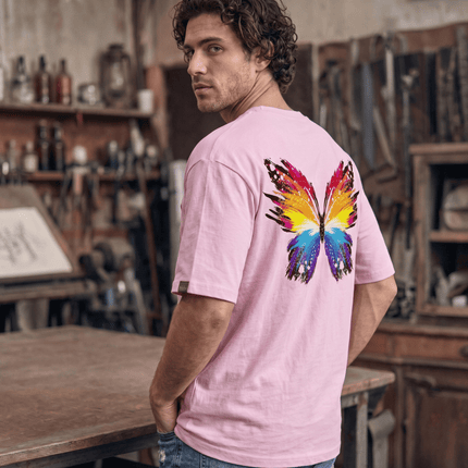 Colourful Butterfly : Printed Oversized T-Shirt - Peepri