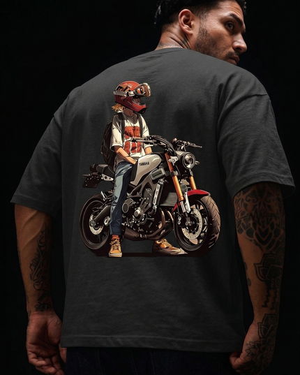 Unrestricted - Bike Lovers : Printed Oversized T-Shirt