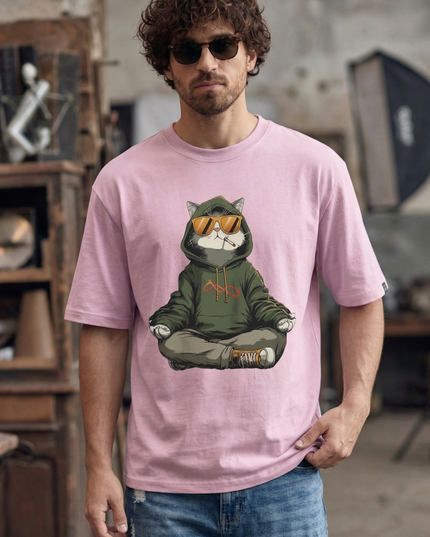 Cat Merchandise :  Printed Oversized T-Shirt