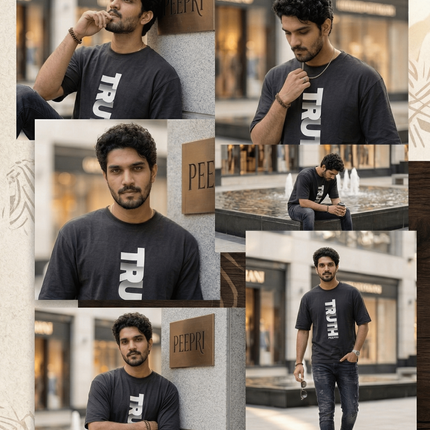 Truth : Graphic Oversized T-Shirt – White | 100% Cotton | Relaxed Fit Unisex Tee - Peepri