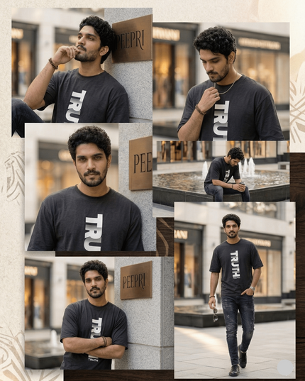 Truth : Graphic Oversized T-Shirt – White | 100% Cotton | Relaxed Fit Unisex Tee - Peepri