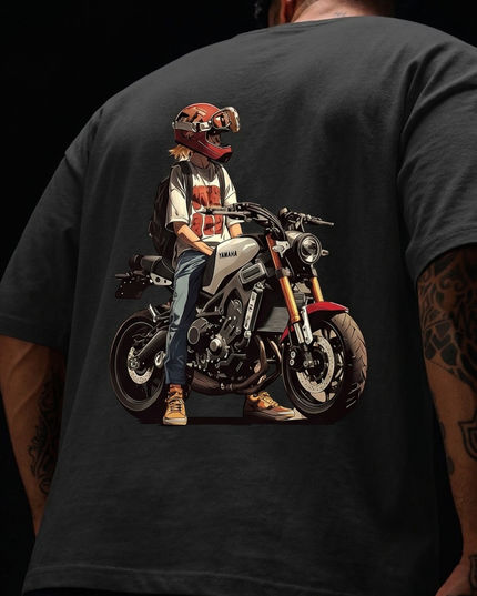 Unrestricted - Bike Lovers : Printed Oversized T-Shirt