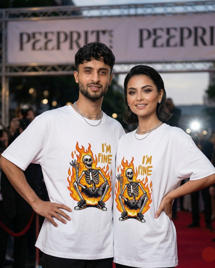 I'M Fine : Printed Oversized T-Shirt