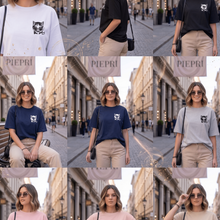 Cool Cat : Graphic Oversized T-Shirt – White | 100% Cotton | Relaxed Fit Unisex Tee - Peepri
