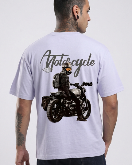 Never Give up - Bike Lover : Printed Oversized T-Shirt