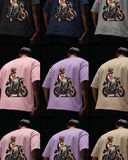 Unrestricted - Bike Lovers : Printed Oversized T-Shirt