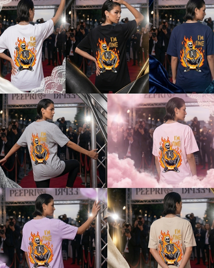 I'M Fine : Printed Oversized T-Shirt
