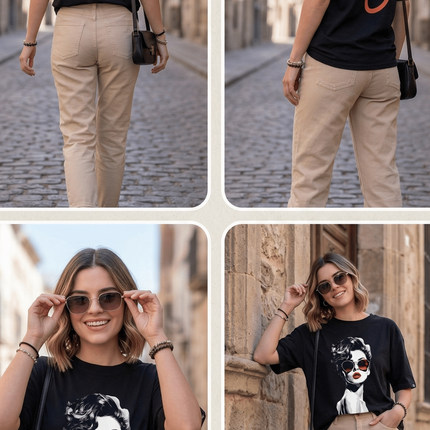 Noir Muse Graphic Oversized T-Shirt – White | 100% Cotton | Relaxed Fit Unisex Tee - Peepri