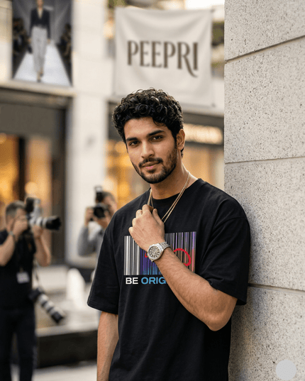 Be Original Official Logo : Printed Oversized T-Shirt - Peepri