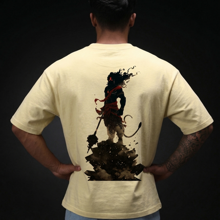 Lord Hanuman : Printed Oversized T-Shirt