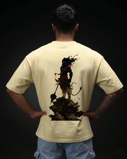 Lord Hanuman : Printed Oversized T-Shirt