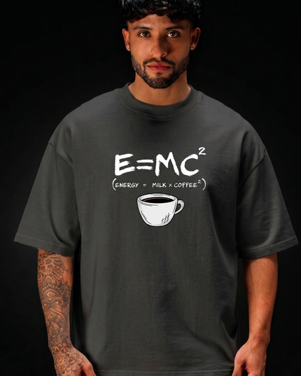 Coffee Lover : Printed Oversized T-Shirt